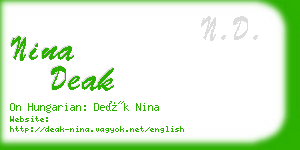 nina deak business card